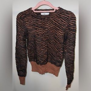 Zara Knit Zebra Print Sweater